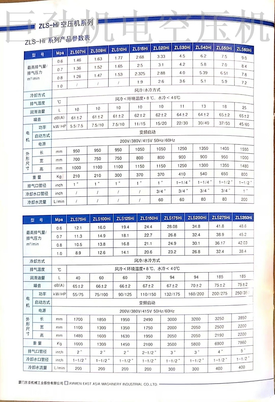捷豹螺桿機(jī)參數(shù)
